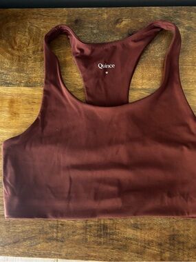 Quince Seamless Racerback Sports Bra — Rust
